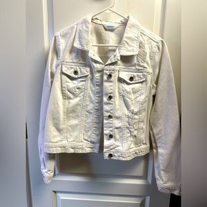 White Distressed Jean Jacket
